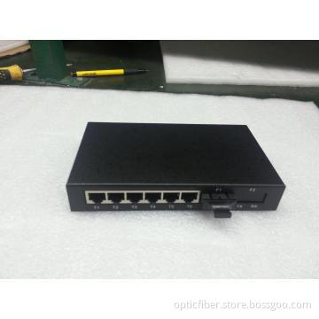 10/100Base 1 fiber 6 RJ45 Media Converter